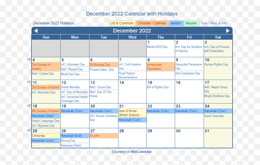 December 2022 Calendar With Holidays - United States December 2019 Calendar With Holidays Emoji,Emoji 2 Pearl Harbor