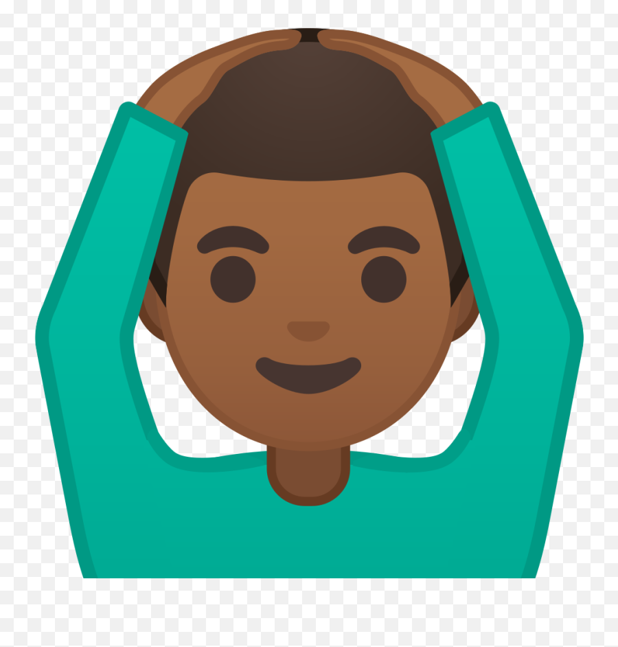 Man Gesturing Ok Medium Dark Skin Tone Icon Noto Emoji - Man Raising Hands Emoji,The Ok Emoji