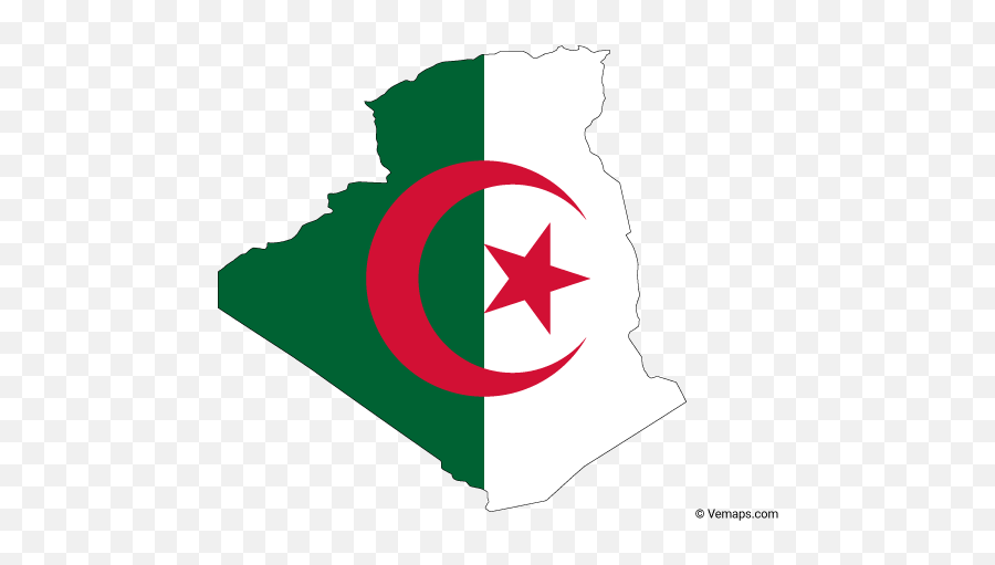 Flag Map Of Algeria - Algeria Flag Emoji,Emoji 3 French Flag And Tower