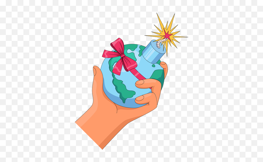 Hand Holding World Bomb Illustration - Transparent Png U0026 Svg Celebrating Emoji,Grenade Emoji 256x256