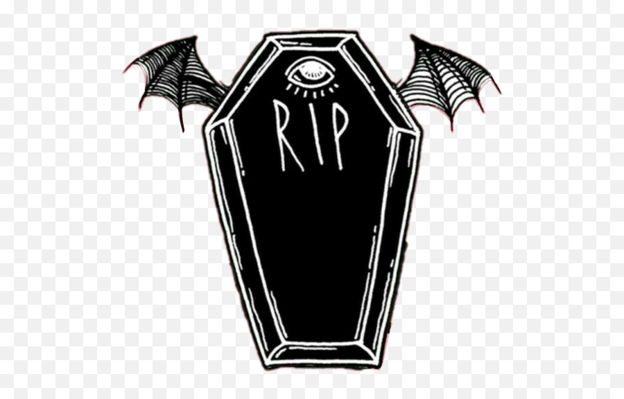Rip Coffin Bat Wings Eye Sticker By Maiabreann97 - Automotive Decal Emoji,Batting Eyes Emoji