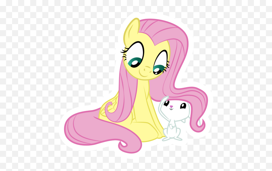 My Little Pony Fluttershy And Angel Sticker - Sticker Mania Emoji,Animation Hahaha Snoopy Emoticons