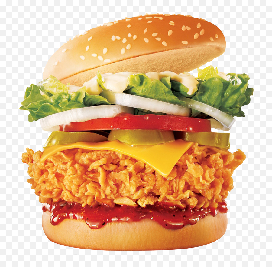 Download Sandwich Hamburger Food Fries - Fried Chicken Burger Png Emoji,Hamburger Emoticon