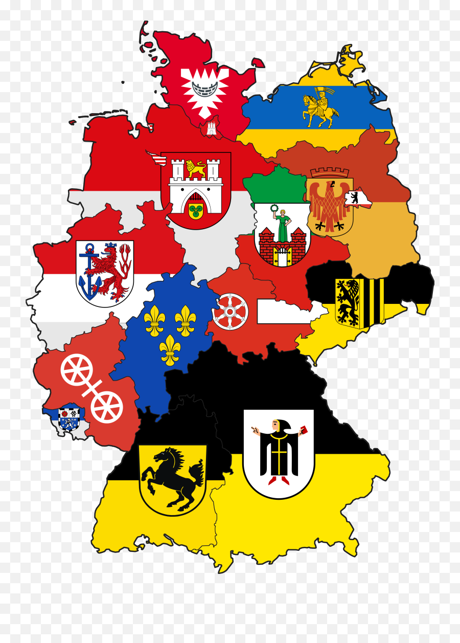 Flags Of German State Capitals - Flag Clipart Full Size German States Flag Map Emoji,Nazi Flag Emoji