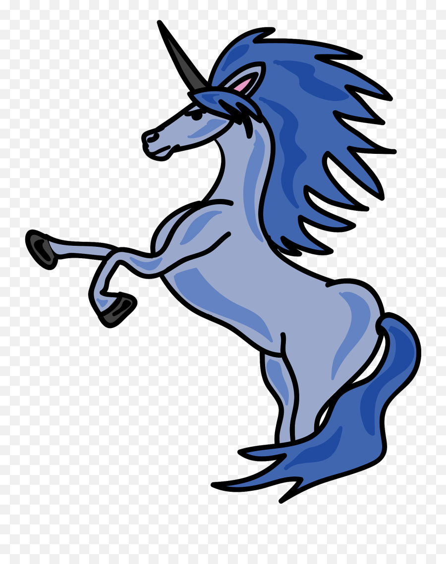 Blue Unicorn Clipart - Blue Unicorn Png Emoji,Unicorn Emoji Outline
