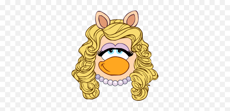 Miss Piggy Head - Muppet Heads Cartoon Emoji,Miss Piggy Emoji