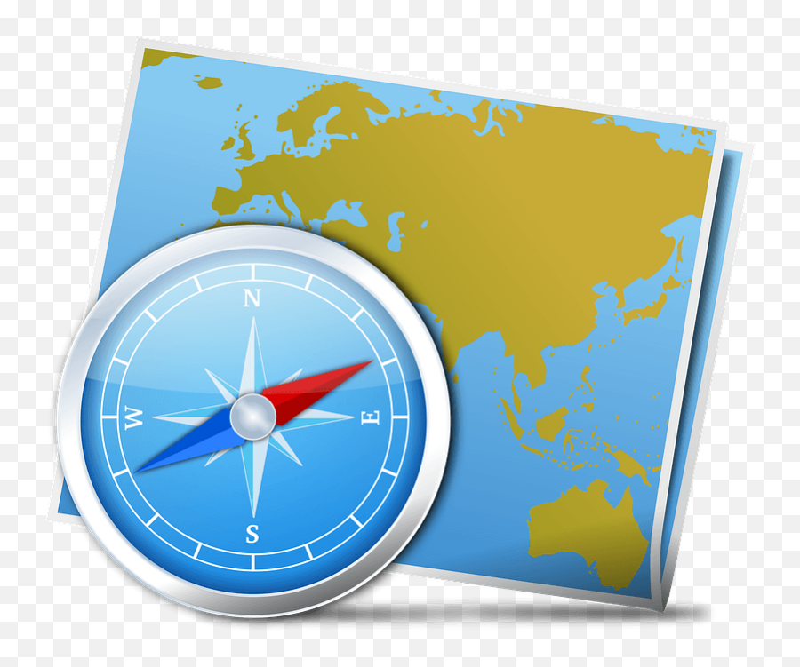 World Map And Compass Clipart - Map And Compass Png Emoji,Compass Emoji