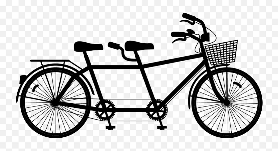 Tandem Bicycle With Basket Stamp - Clipart Tandem Bicycle Emoji,Bike Emojis