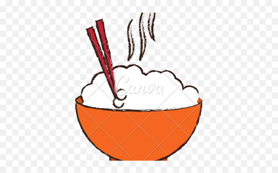 Rice Clipart Hot Rice - Bowl Of Hot Rice Cartoon Emoji,Rice Bowl Emoji