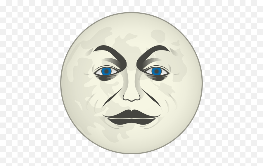 Full Moon With Face - Creepy Moon Face Emoji,Moon Emoji