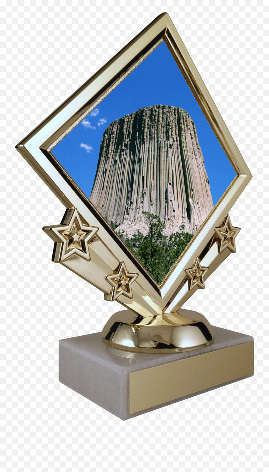 Alien Diamond Trophy On Marble - Devils Tower National Monument Emoji,Patrick Steware Emoji Movie