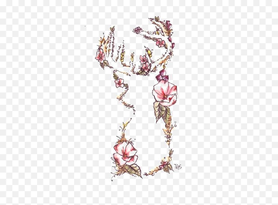 Download Tattoo Flower Deer Contour - Girly Emoji,Hair Flip Emoji Ios 10 Contour