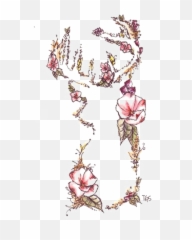 Download Tattoo Flower Deer Contour - Girly Emoji,Hair Flip Emoji Ios 10 Contour