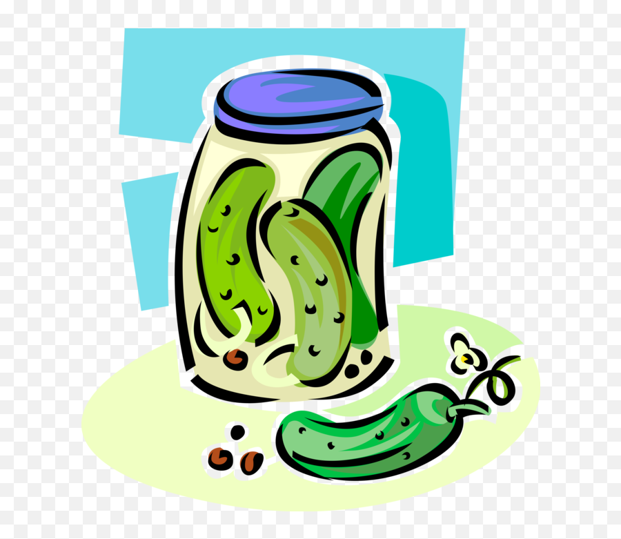 Vector Illustration Of Homemade Pickled Vegetable Cucumber - Pickles In A Jar Emoji,Cucumber Emoji