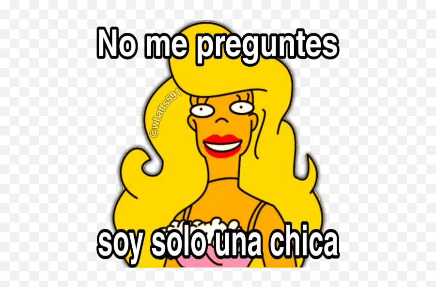 Simpsons 10 Stickers For Whatsapp - Happy Emoji,Emojis De Una Mujer