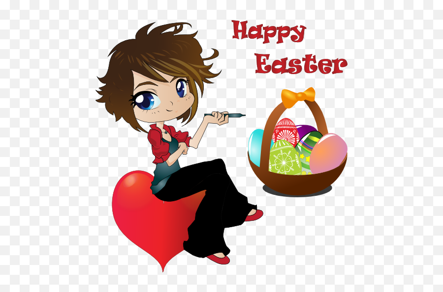 Manga Happy Easter Emoticon Smiley - Easter Egg Clip Art Emoji,Happy Easter Emoticon