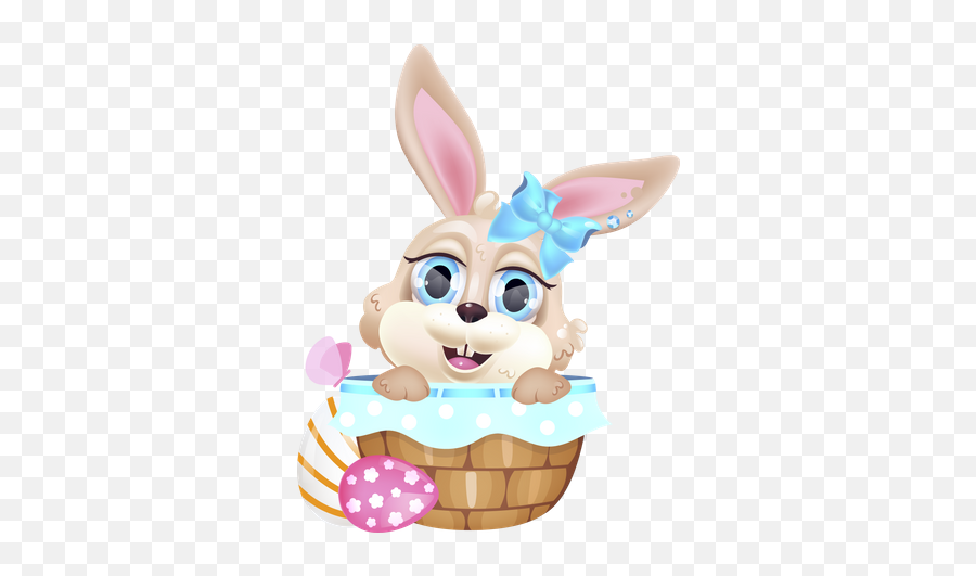 Best Premium Cute Easter Bunny Hare Winking Illustration Emoji,Free Animated Easter Emojis
