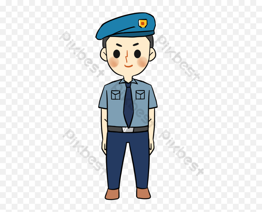 Flat Cartoon Security Guard Character Png Images Psd Free Emoji,Man Saluting Emoji