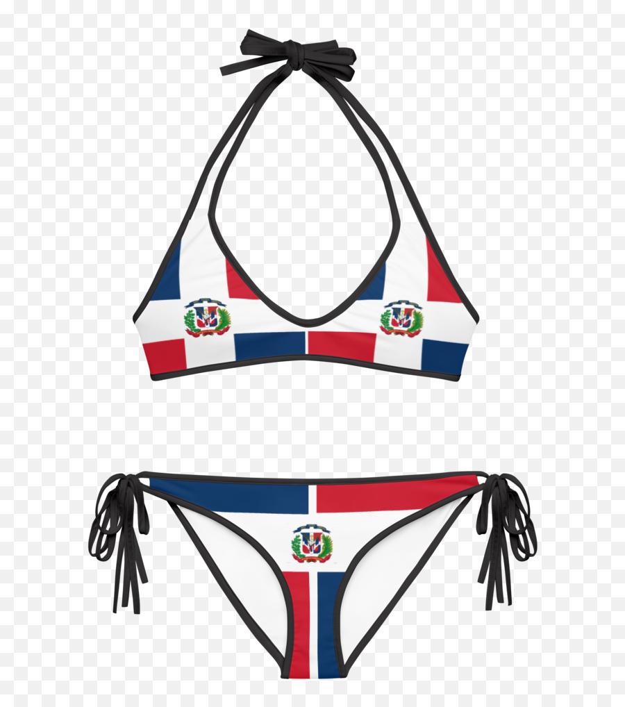 Dominican Republic Flag Two Piece Bikini Set Emoji,Bickini Emoji