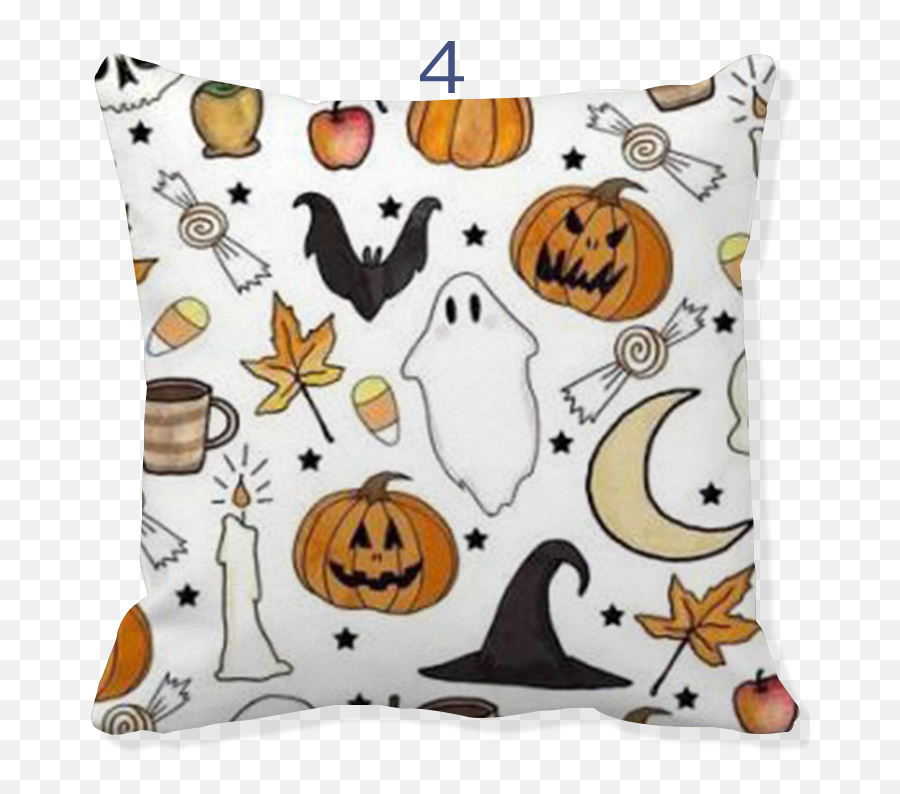Dc Pillow Cover Happy Halloween Cushion Cover Pumpkin Skull 45x45cm - Witch Hat Emoji,Trick Or Treat Emoji