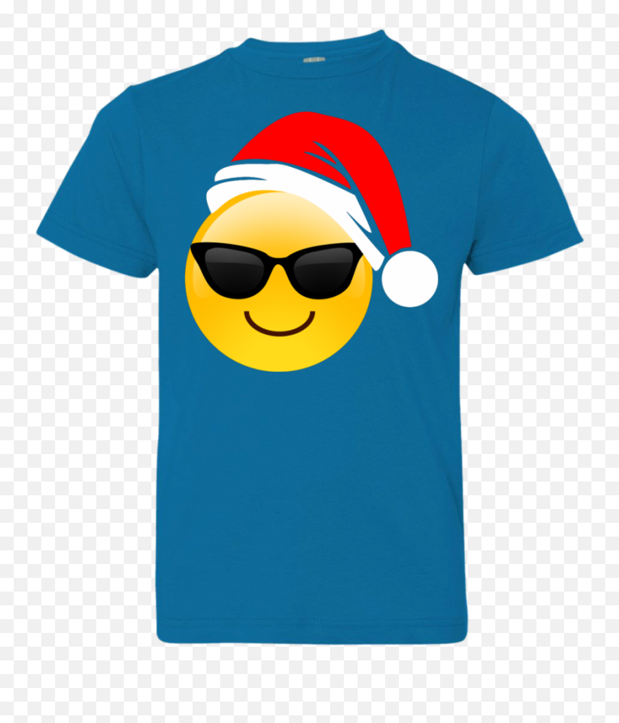 Emoji Christmas Shirt Cool Sunglasses - Short Sleeve,Last Christmas Emoji
