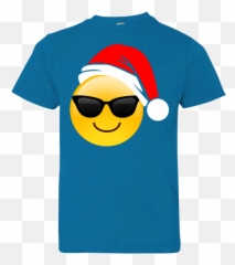 Emoji Christmas Shirt Cool Sunglasses - Short Sleeve,Last Christmas Emoji