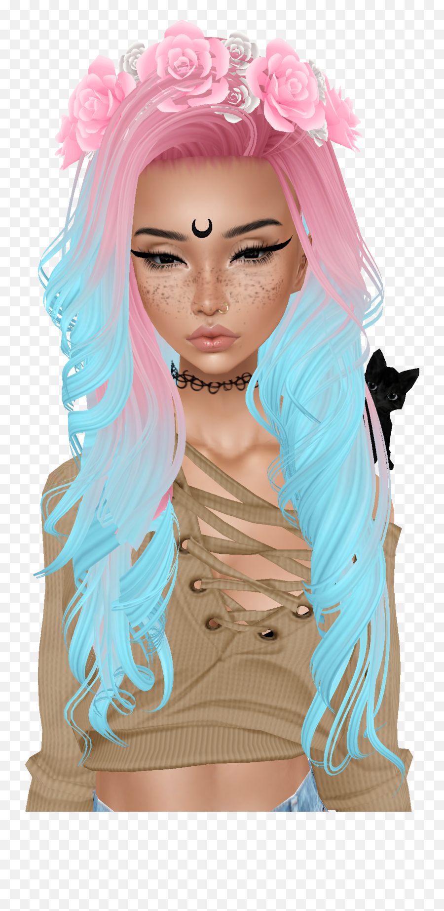 Imvu Sticker By G - Imvu Cute Girl Hair Emoji,How To Do Emojis On Imvu