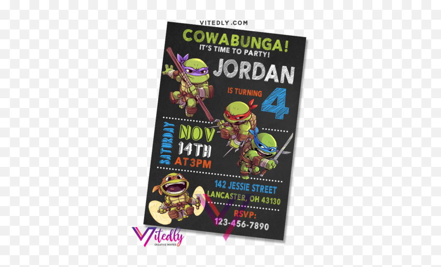 Birthday Invitations U2013 Tagged Kids U2013 Page 2 U2013 Vitedly - Teenage Mutant Ninja Turtles Emoji,Happy Birthday Emoji Action