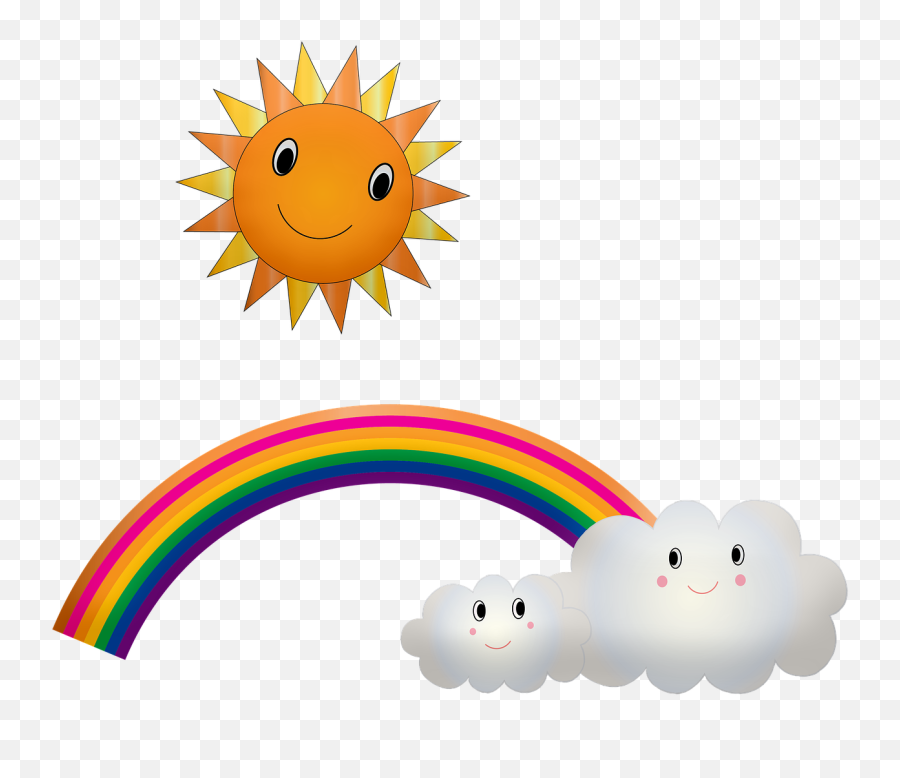 Rainbow Cloud Sun - Free Image On Pixabay Happy Emoji,Cloud Emoticon