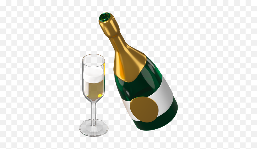 Champagne 3d Illustration - Champagne Glass Emoji,Iphone Wine Emojis