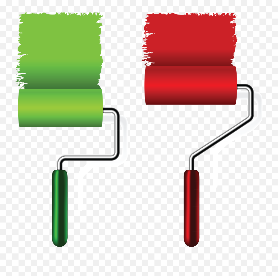 Painted Two Paint Rollers Free Image Download - Painting Roll Brush Png Emoji,Emotion Paint Cans Art