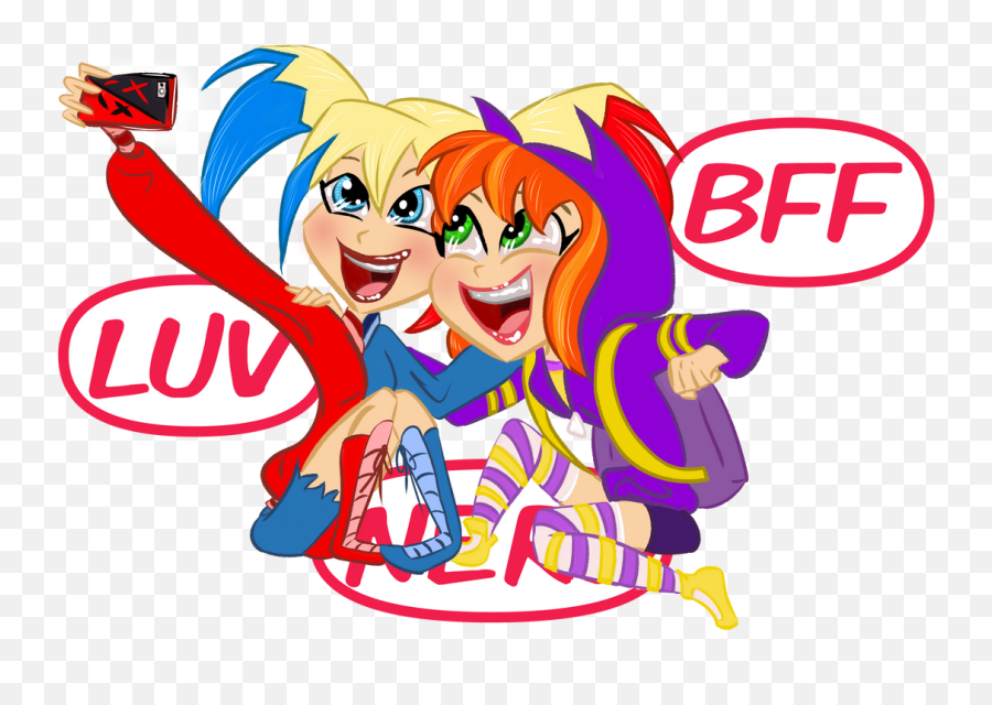 Batgirl And Harley Quinn - Batgirl And Harley Quinn Bff Emoji,The Emojis Harley Quinn Drawings