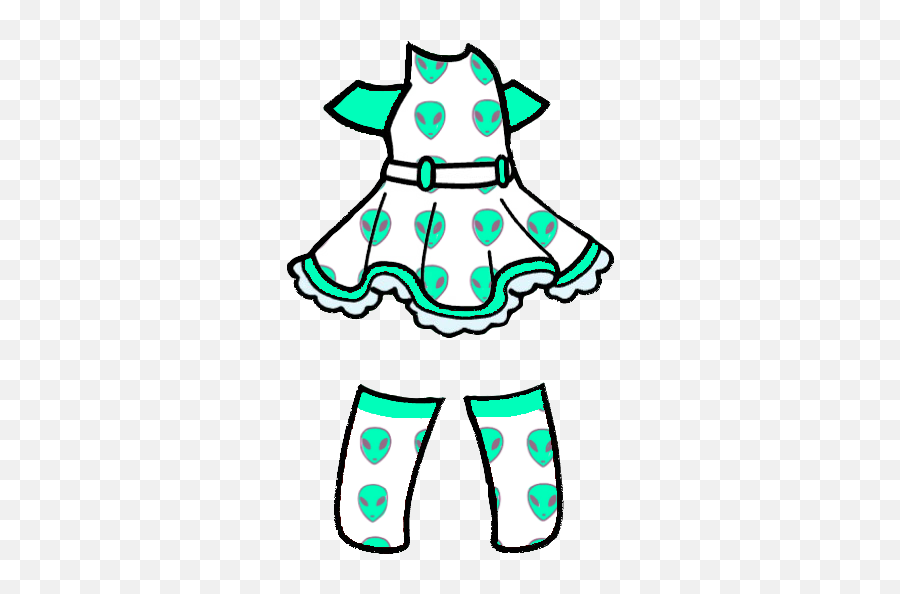 Sassygacha Sassygacha Sassygacha - Gacha Life Alien Dress Emoji,Alien Emoji Socks
