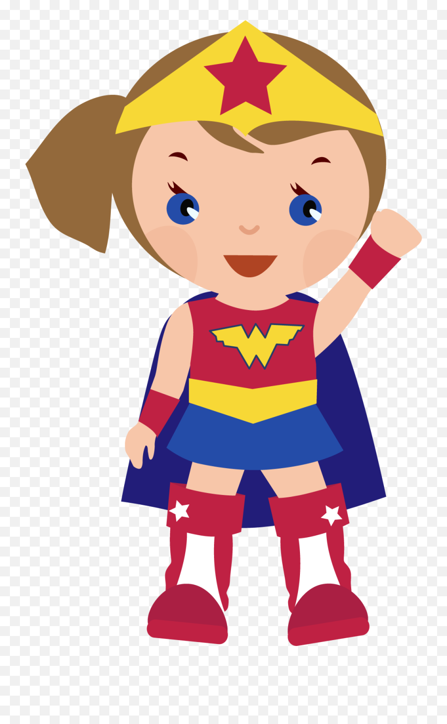 Wonder Woman Cute Clipart Clipart Kid - Clip Art Super Hero Emoji,Emoji Costume For Kids