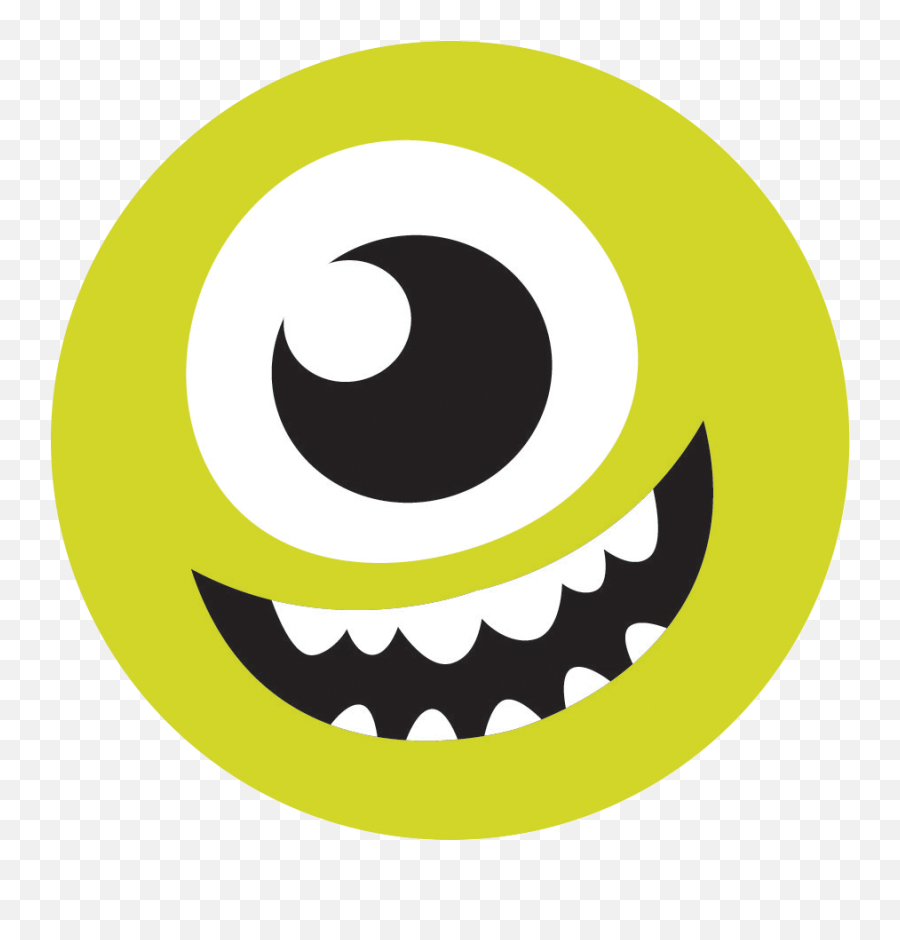 Disneypixar Mike Wazowski Monsters Inc Adhesive Fabric Badge - Wide Grin Emoji,Emoticon Fabric By The Yard