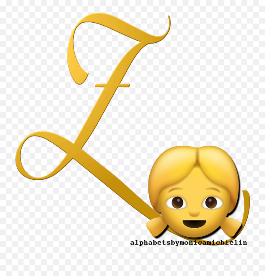 Monica Michielin Alphabets Blonde Girl Emoticon Emoji - Blue Rose Alpabet Png,Girl Smiley Emoticons