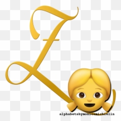 Monica Michielin Alphabets Blonde Girl Emoticon Emoji - Blue Rose Alpabet Png,Girl Smiley Emoticons