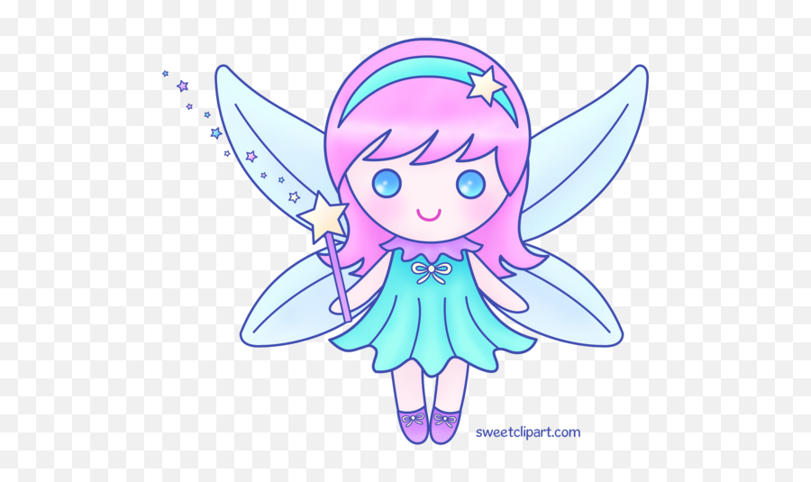 Cute Pink Fairy Version 2 Free Clip Art - Clip Art Of Fairy Emoji,Cute Fairy Emoji