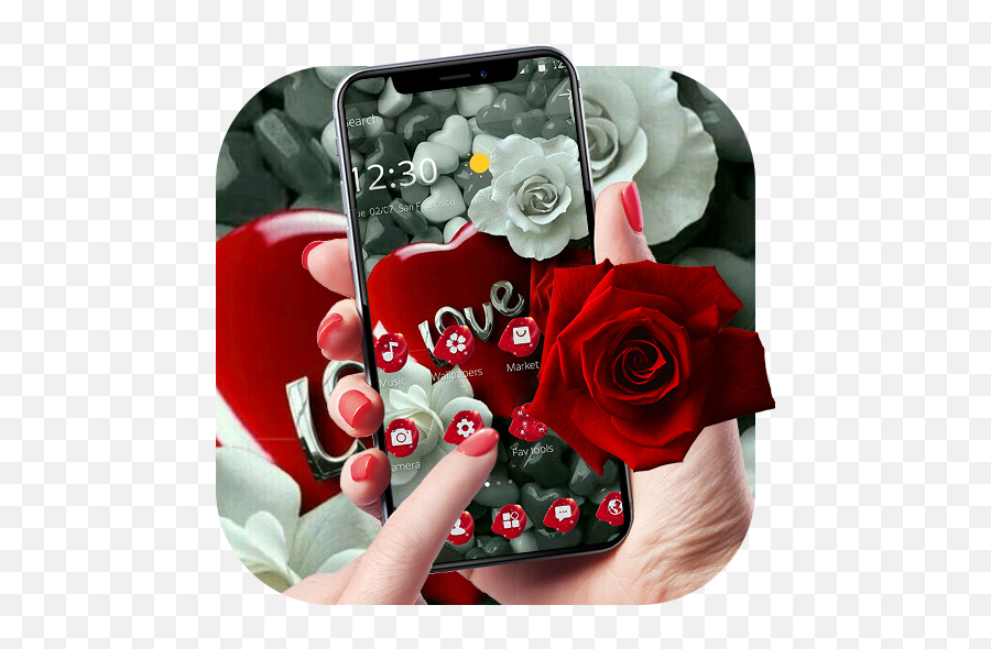 White Rose Love Theme 111 Apk Download - Comlauncher Mobile Phone Emoji,Galaxy 5 Smartphone Emoji Rose Symbols Meaning