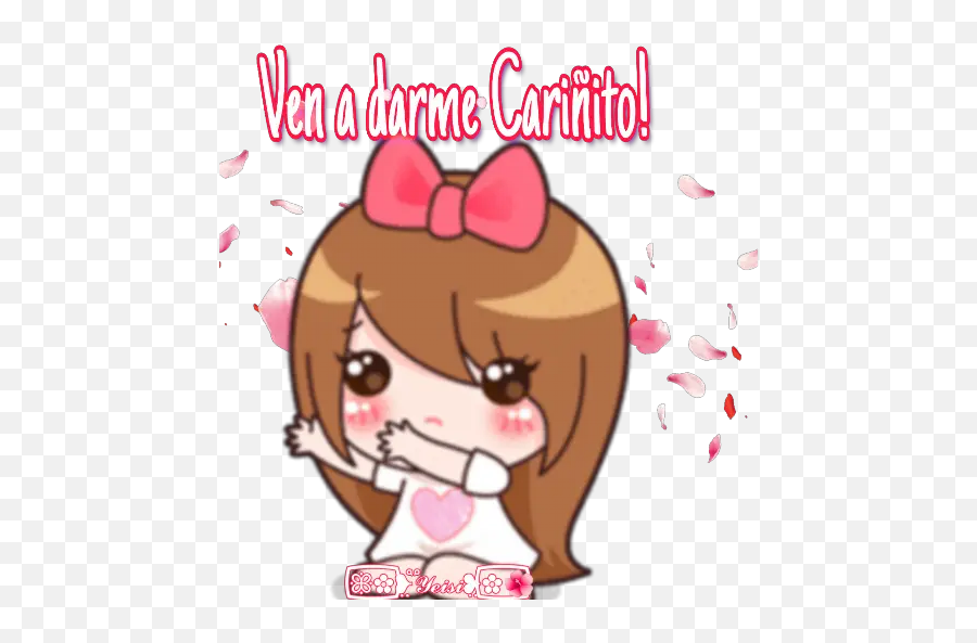 Parejita Kawaii Stickers For Whatsapp - Girly Emoji,Toma Un Pedazo De Pizza Emoticon