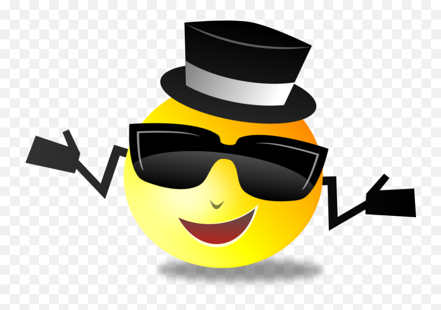 Cool Dapper Shruggy Smiley Clip Art At - Transparent Cool Png Emoji,Cool Emoticon