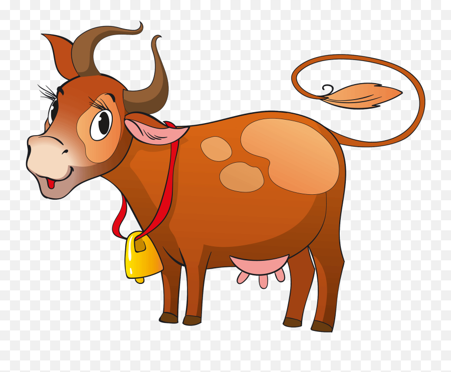 Cow With Bell Clipart - Animal Figure Emoji,Emoji 37 Bell