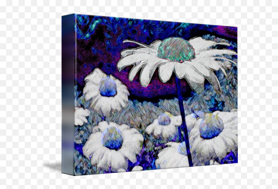 Blue Surreal Daisies By Deanne Flouton - Picture Frame Emoji,Surreality Emotions