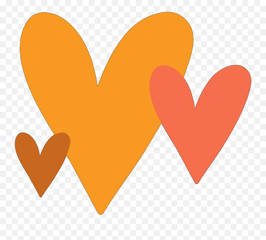 Orange Hearts Sticker For Ios Android - Orange Heart Gif Transparent Emoji,Orange Heart Emoji