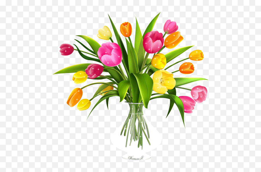 Tulips Gifs - Vector Flower Bouquet Png Emoji,Happy Monday Animated Emoticons Flower