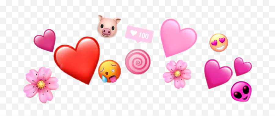 Cute Pink Crown Sticker By Ooratoo - Girly Emoji,Alien Emoji With Flower Crown