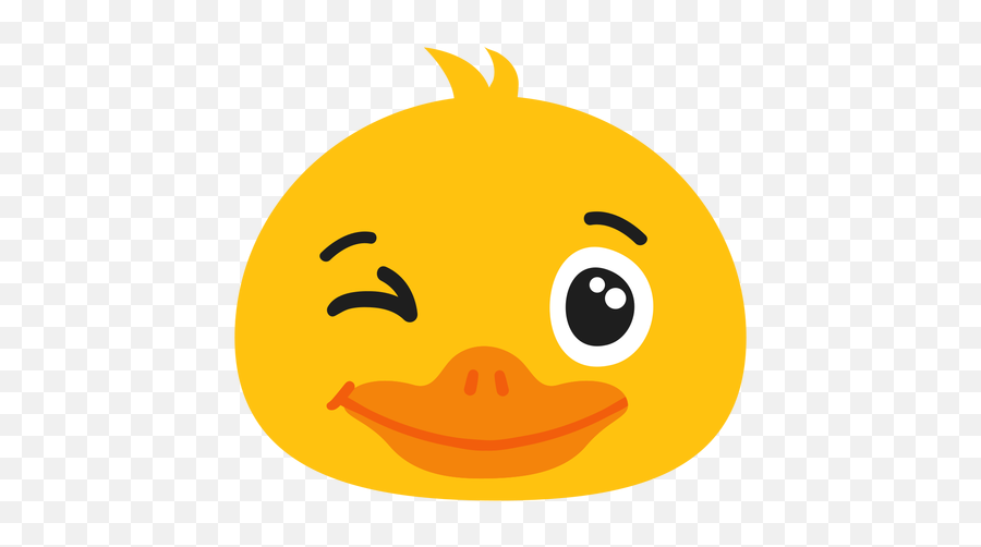 Duck Wink Muzzle Head Flat - Desenho De Cabeça De Pato Emoji,Duck Emoticon Text