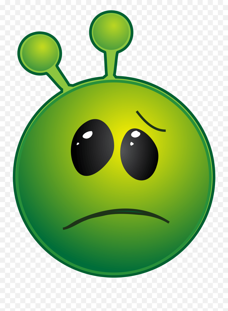 Smiley Green Alien Disappointed Clipart Free Download - Smiley Alien Emoji,Determined Emoji