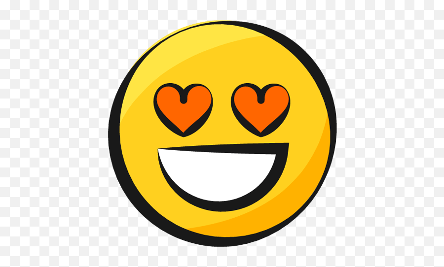 Smiley Jaune Emoji Yellow Sourire Smile Amoureux In Love - Emojis Animés Gif Png,Inlove Emoji