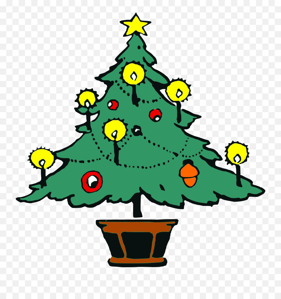 Healthy Clipart Christmas Healthy Christmas Transparent - Christmas Tree Cartoon Image White Background Free Emoji,Christmass Tree Emoji